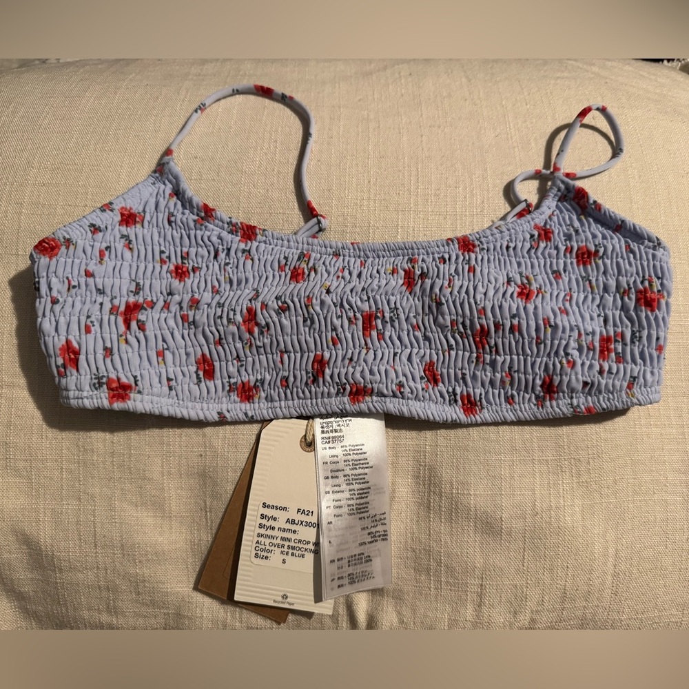 Billabong Smocked Floral Crop Top